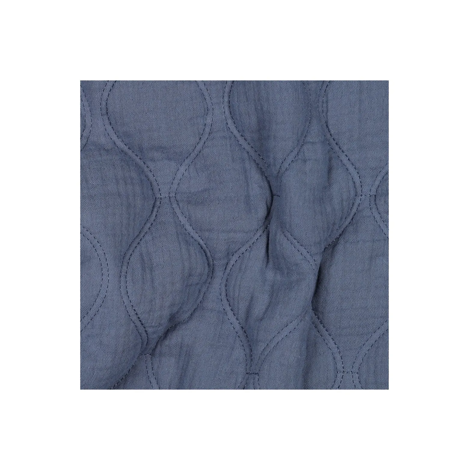 Tissu double gaze matelassé uni Ondi - bleu jean