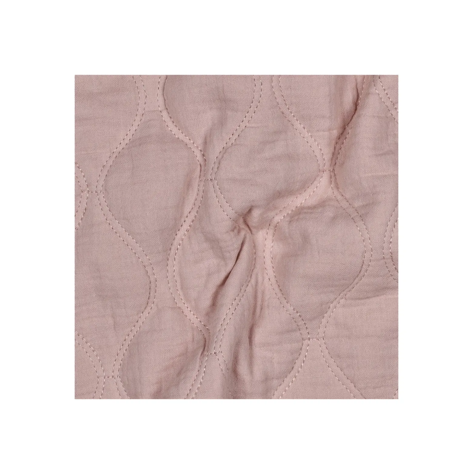 Tissu double gaze matelassé uni Ondi - rose poudré