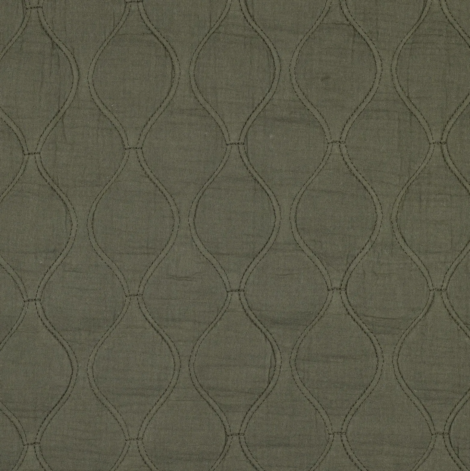 Tissu double gaze matelassé uni Ondi - vert militaire
