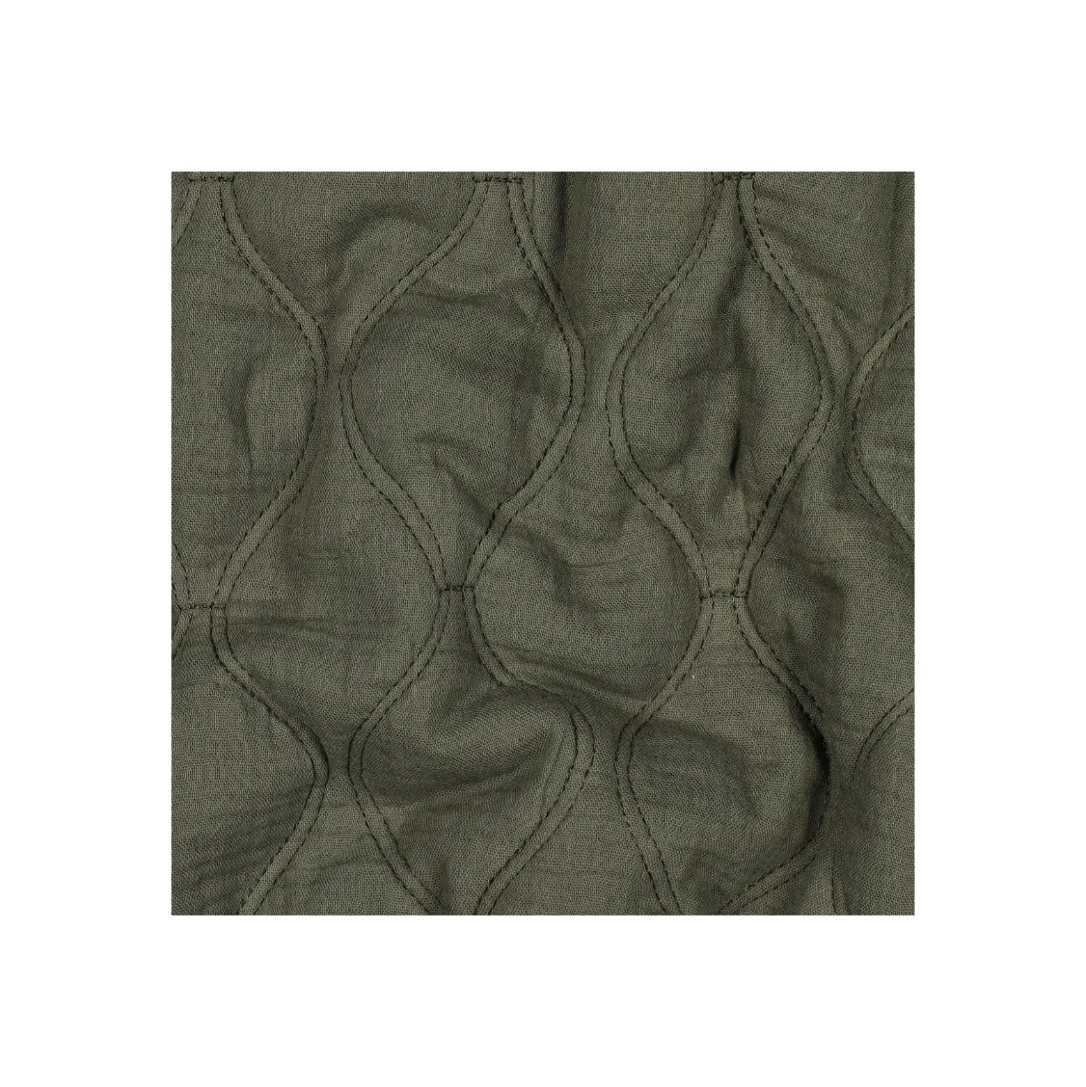 Tissu double gaze matelassé uni Ondi - vert militaire