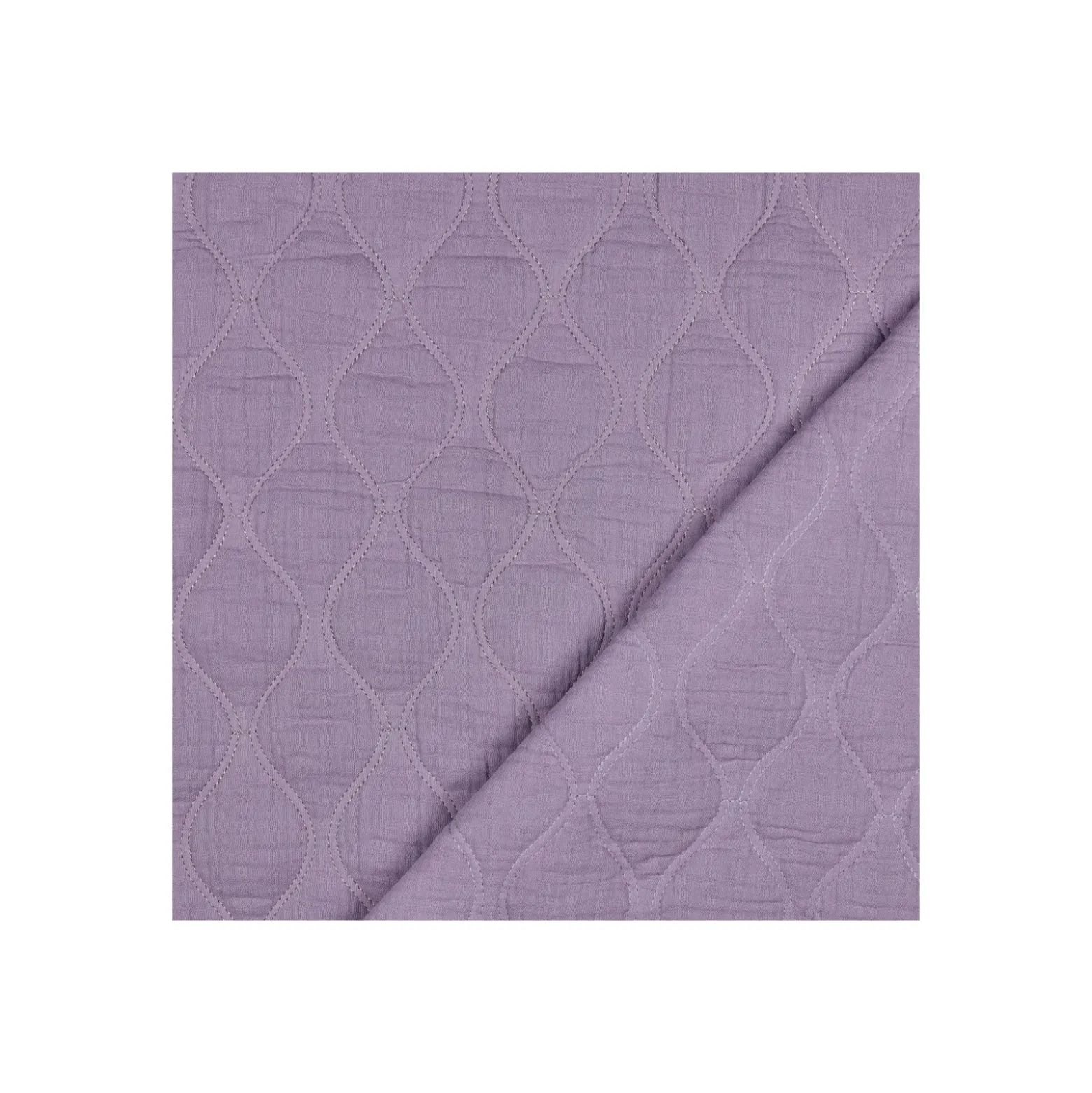 Tissu double gaze matelassé uni Ondi - lilas