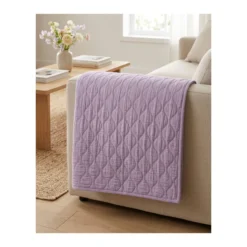 Tissu double gaze matelassé uni Ondi - lilas