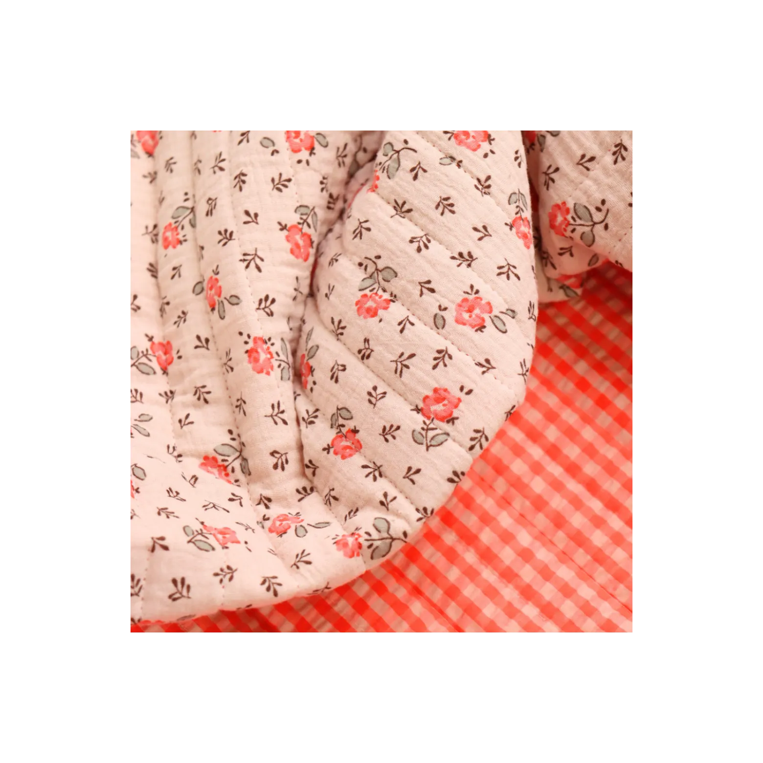 Tissu double gaze / seersucker matelassé réversible Olympe