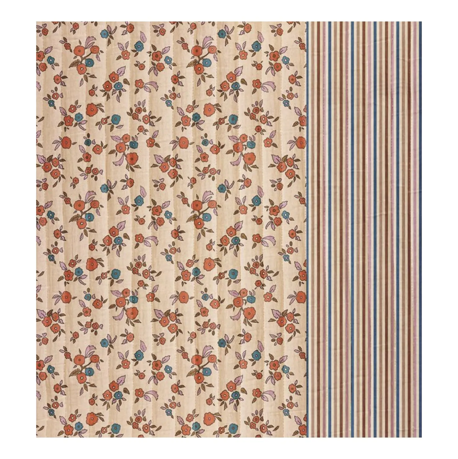 Tissu double gaze / seersucker matelassé réversible June/Joe