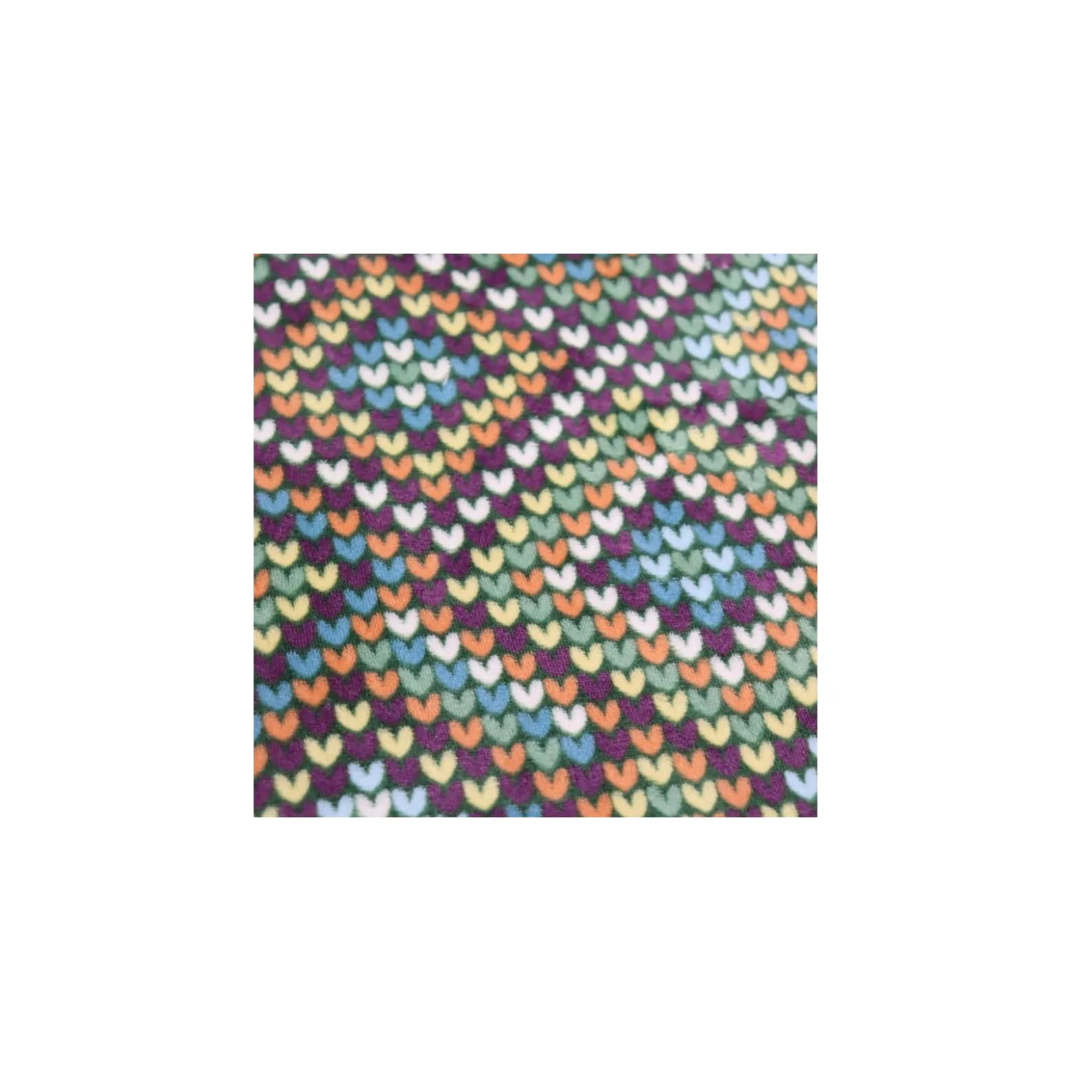 Tissu doudou Multicœurs - vert