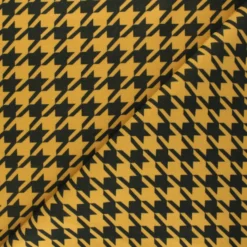 Tissu drap manteau léger Pied-de-coq - jaune moutarde