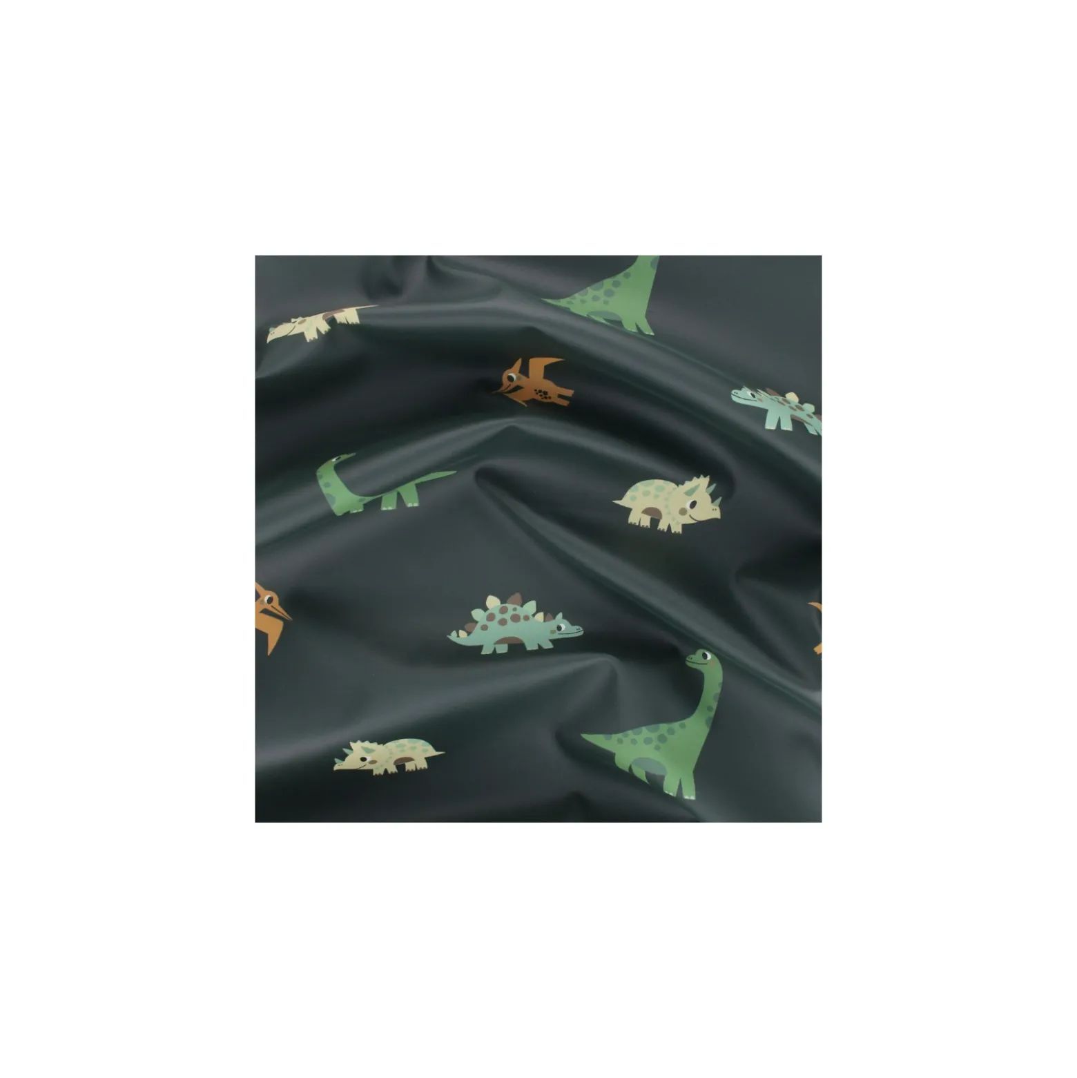 Tissu enduit spécial ciré Dinosaures - vert foncé