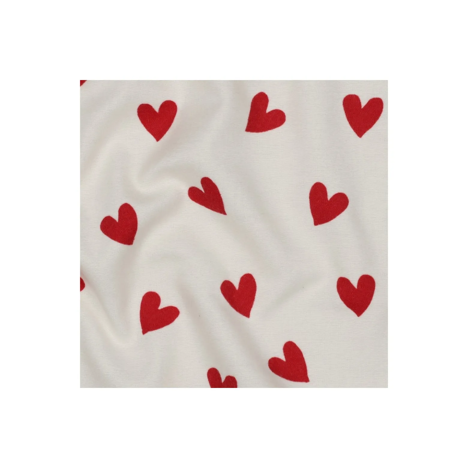 Tissu flanelle Poppy Hearts - écru