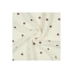 Tissu fourrure sherpa brodé Fleur