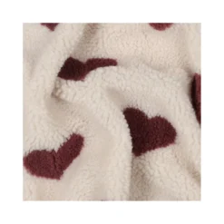 Tissu fourrure sherpa Coeurs
