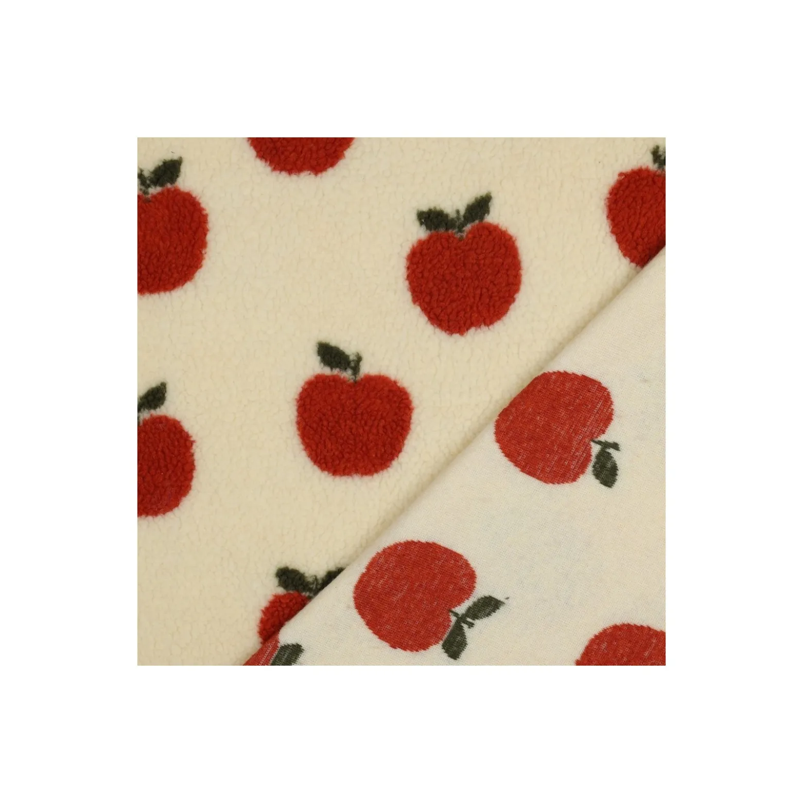 Tissu fourrure sherpa Pomme - écru