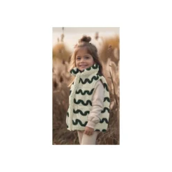 Tissu fourrure sherpa Waves - vert foncé