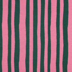 Tissu french terry Jennifer Bouron Stripes - rose/vert