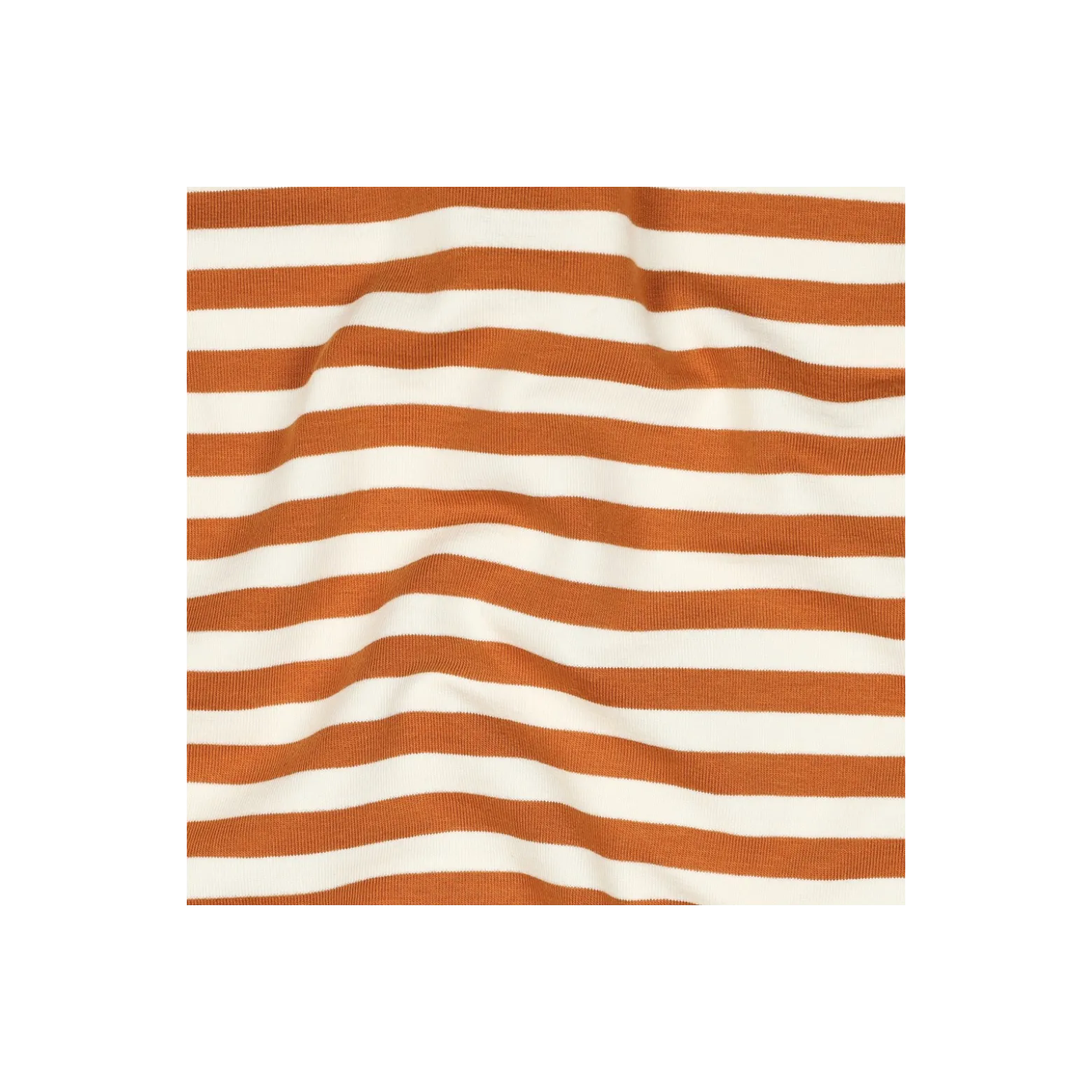 Tissu french terry Marinière - cannelle
