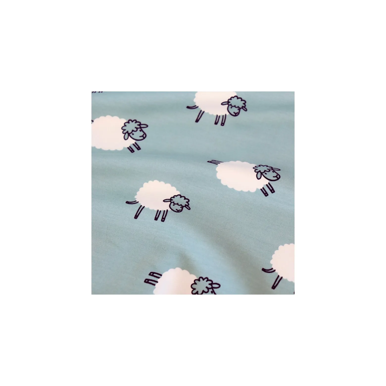 Tissu french terry Moutons - bleu