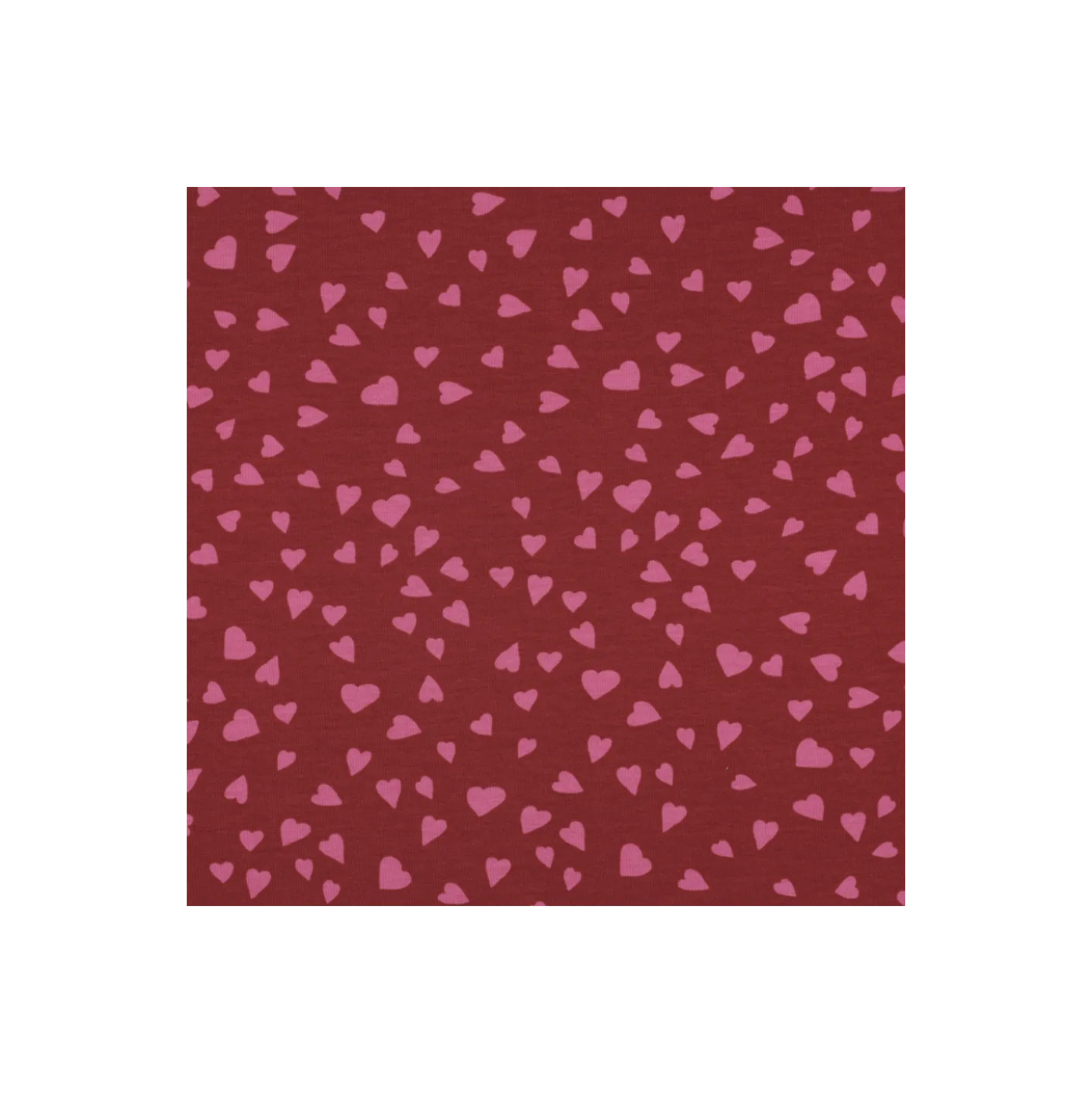 Tissu french terry Poppy Hearts - bordeaux