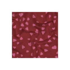 Tissu french terry Poppy Hearts - bordeaux