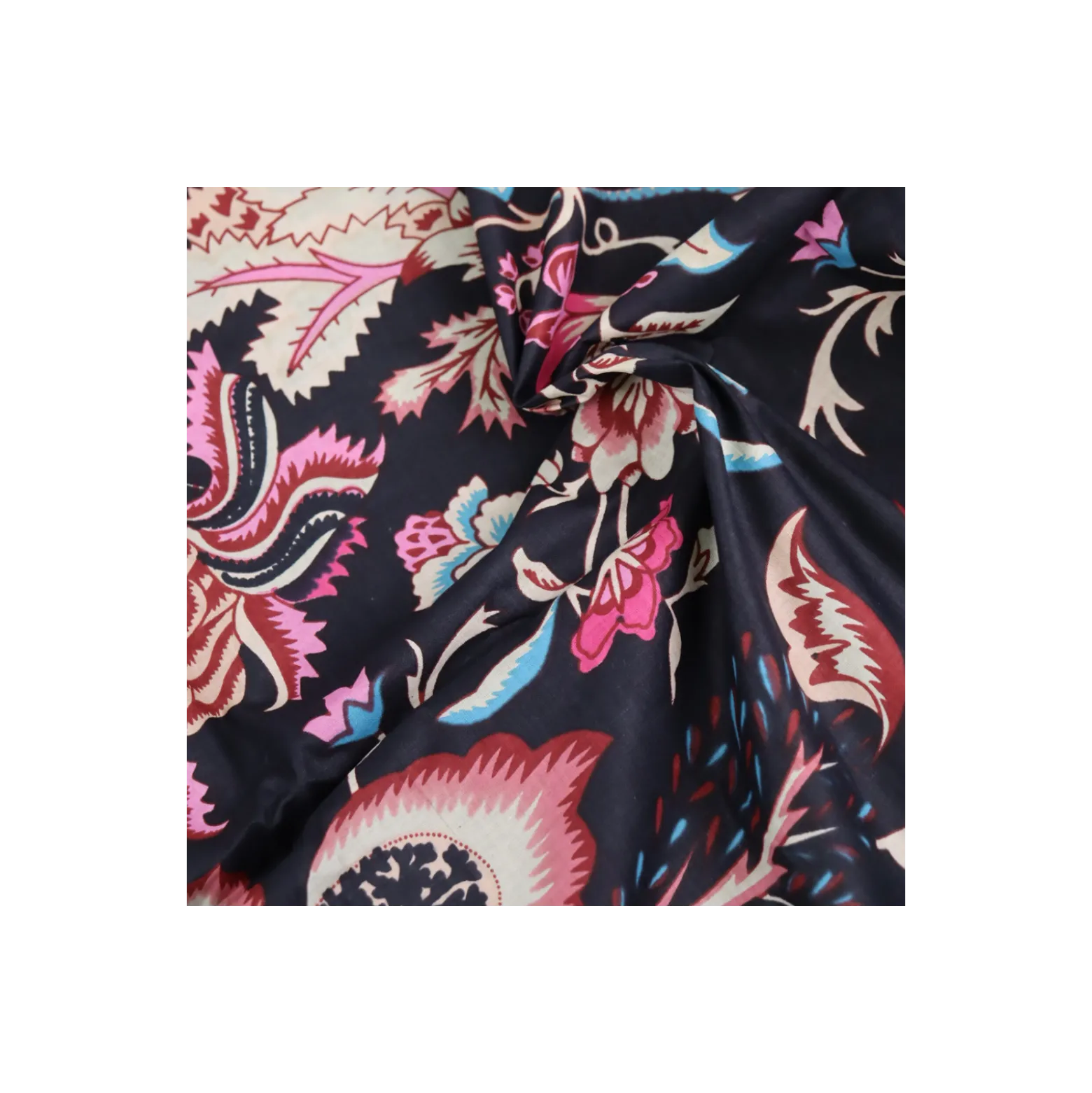 Tissu indien Ananda - noir