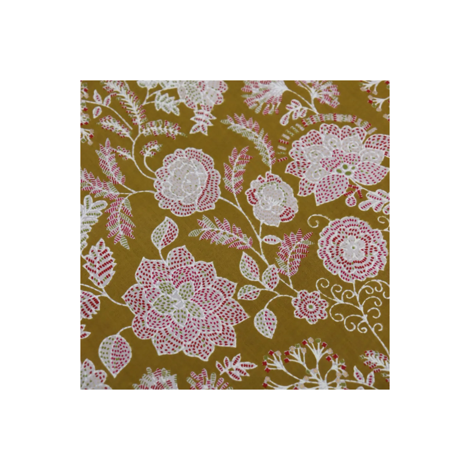 Tissu indien Jaya - jaune moutarde