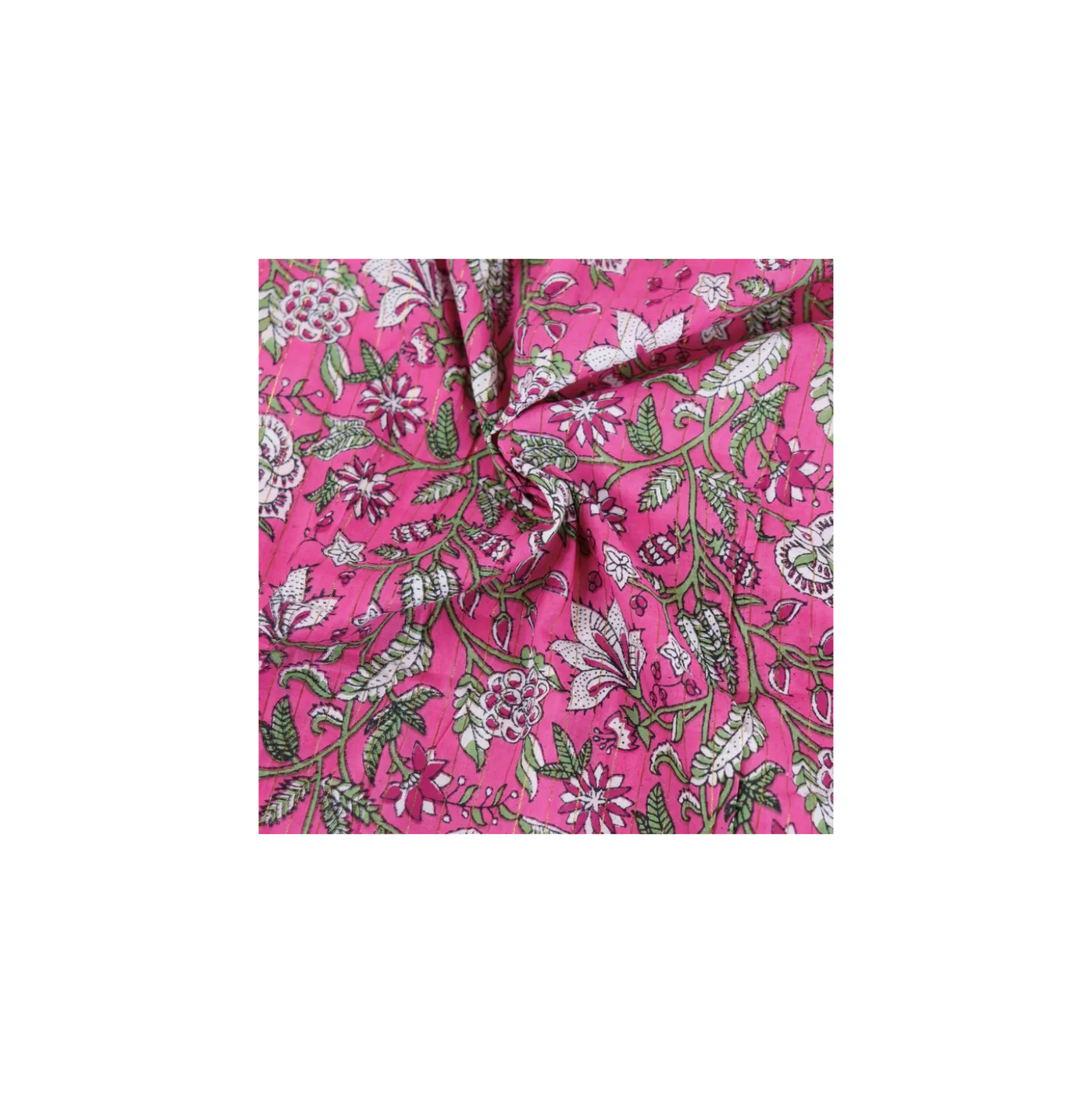 Tissu indien lurex Khamsin - rose