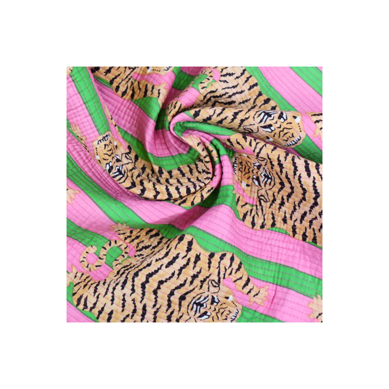 Tissu indien matelassé Tigre
