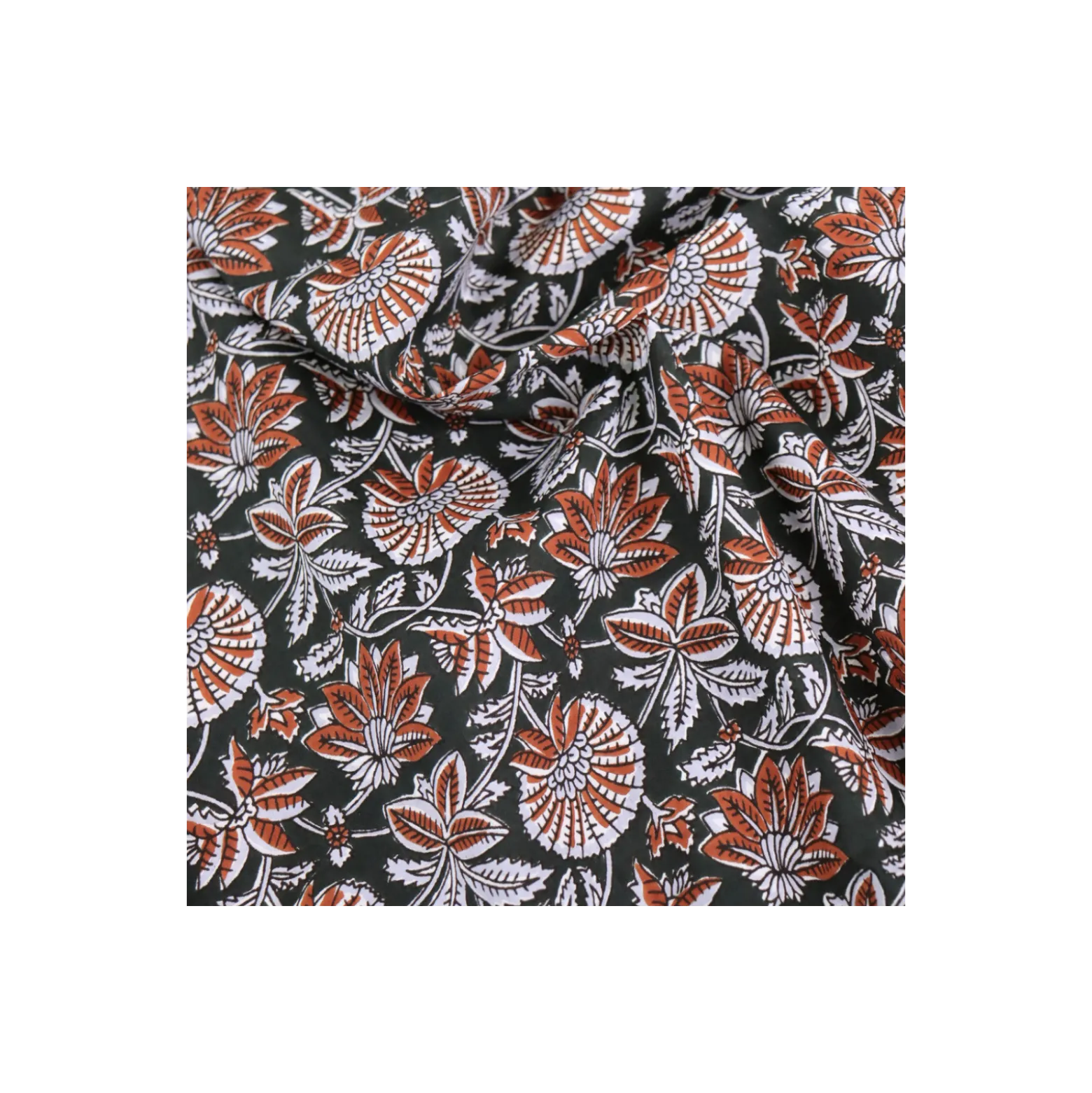 Tissu indien Nutan - vert foncé