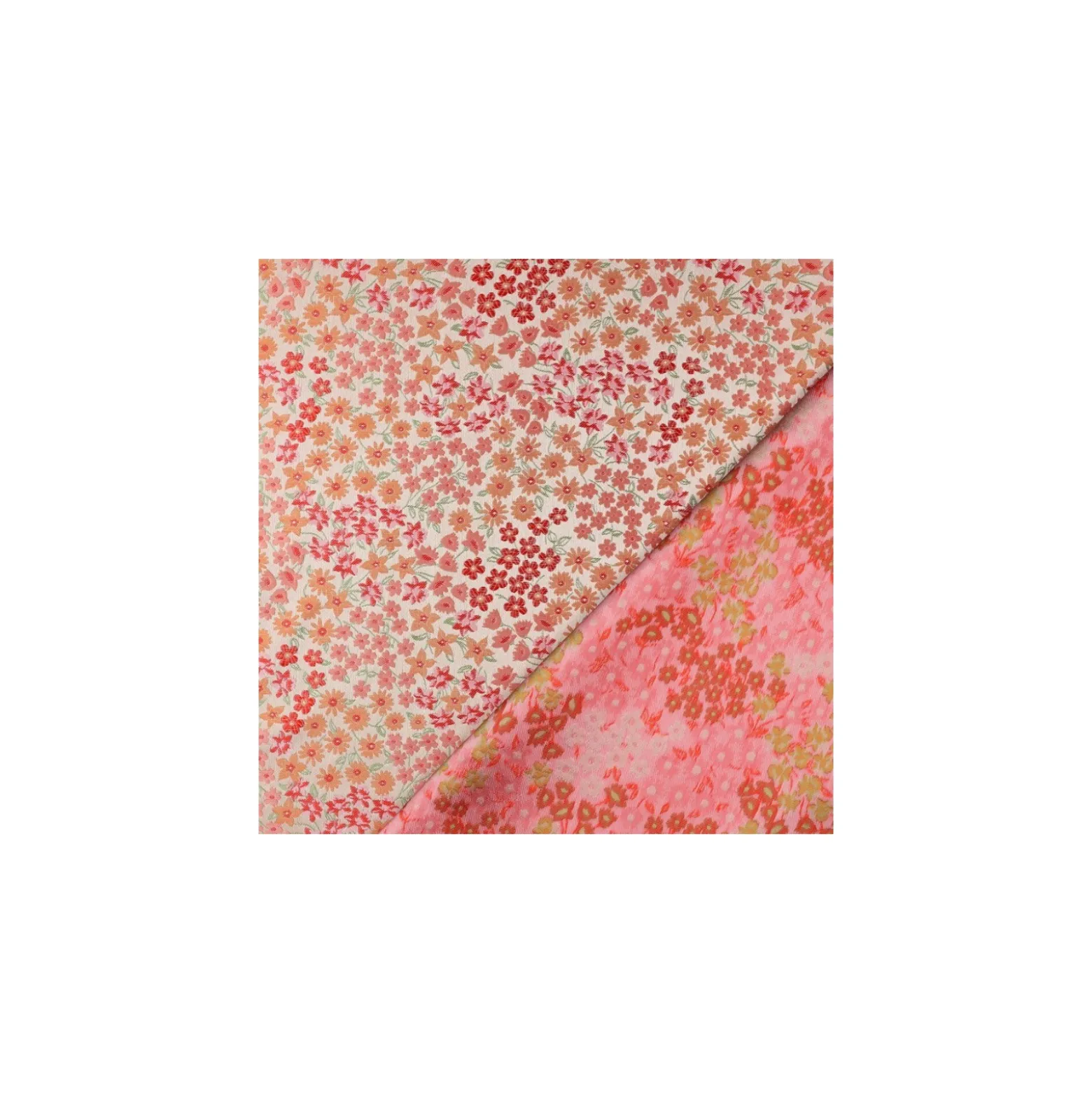 Tissu jacquard Florilège - rose