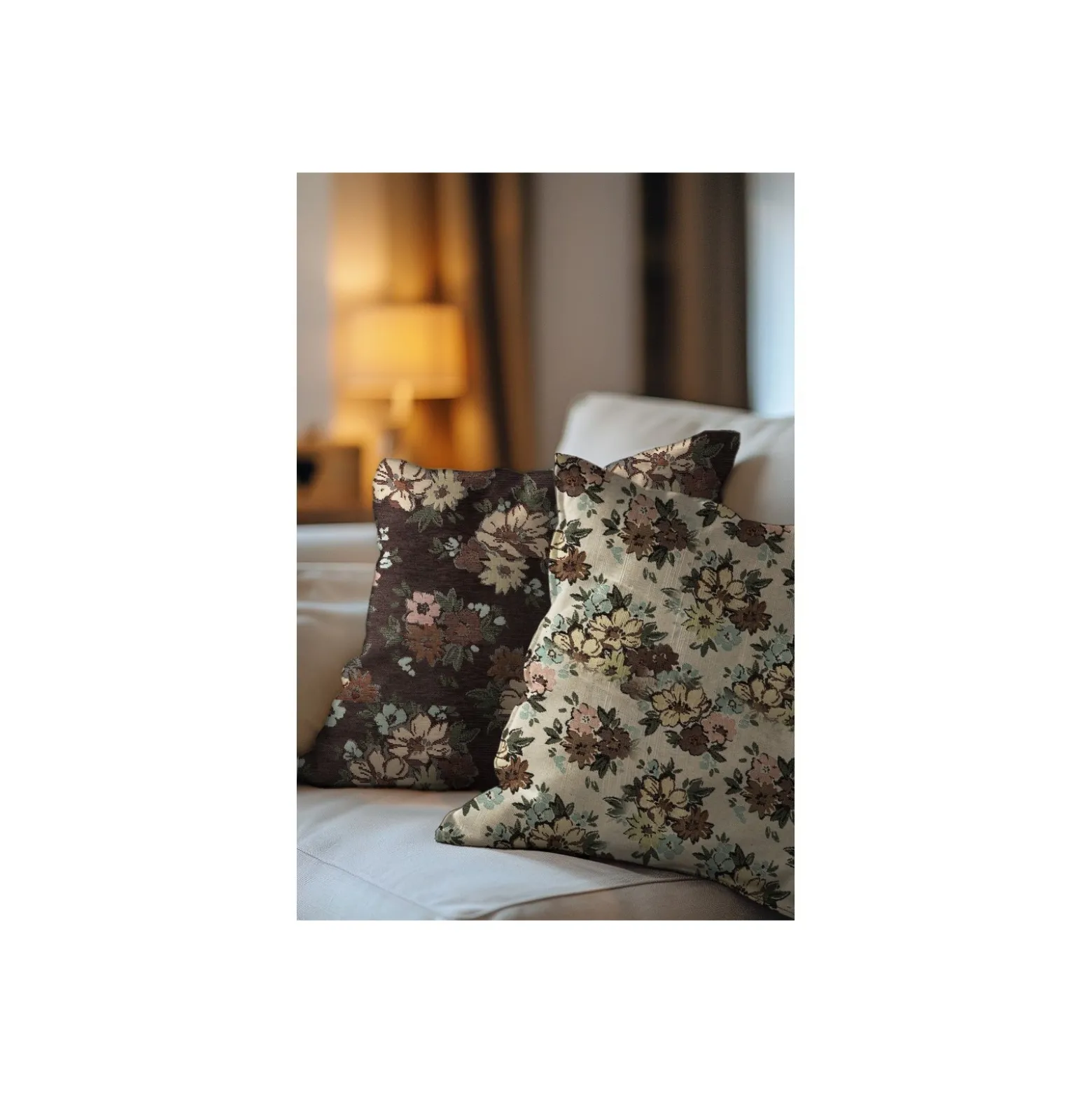 Tissu jacquard Floris - beige