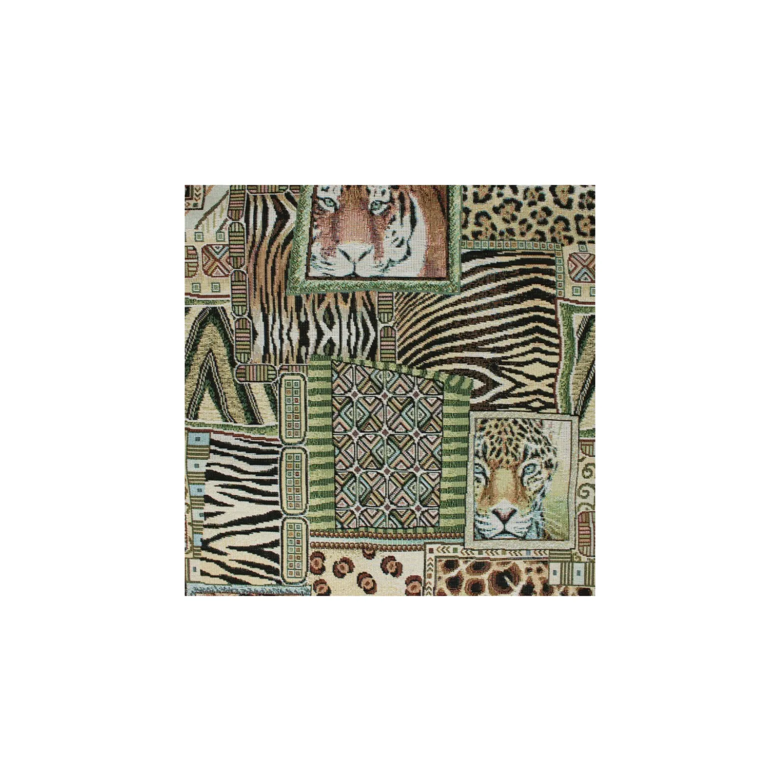 Tissu Jacquard lurex Safari - beige x 50cm