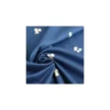 Tissu jean brodé Jean & col - bleu