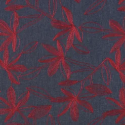 Tissu jean fluide brodé Navi - bordeaux