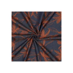 Tissu jean fluide brodé Navi - camel