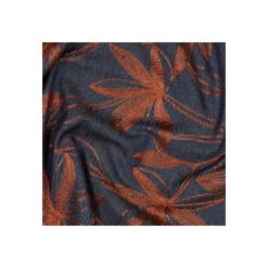 Tissu jean fluide brodé Navi - camel
