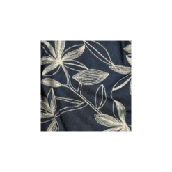 Tissu jean fluide brodé Navi - écru