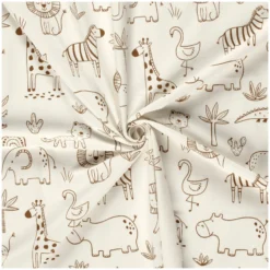 Tissu jersey Baby safari - écru