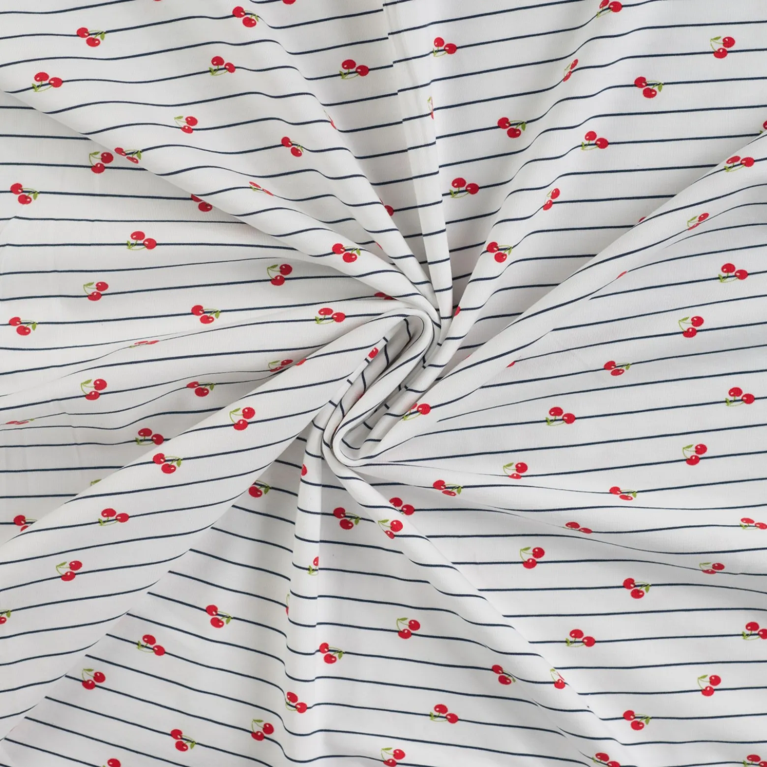 Tissu jersey Cerisette - blanc