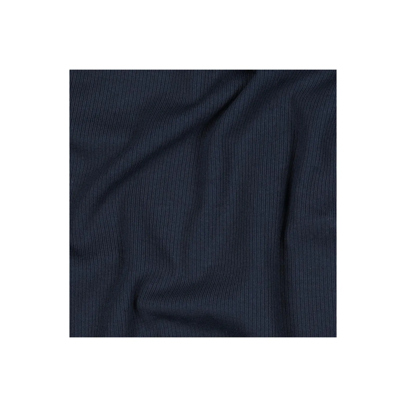 Tissu jersey côtelé - bleu marine