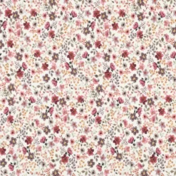 Tissu jersey côtelé Romance fleurie - naturel