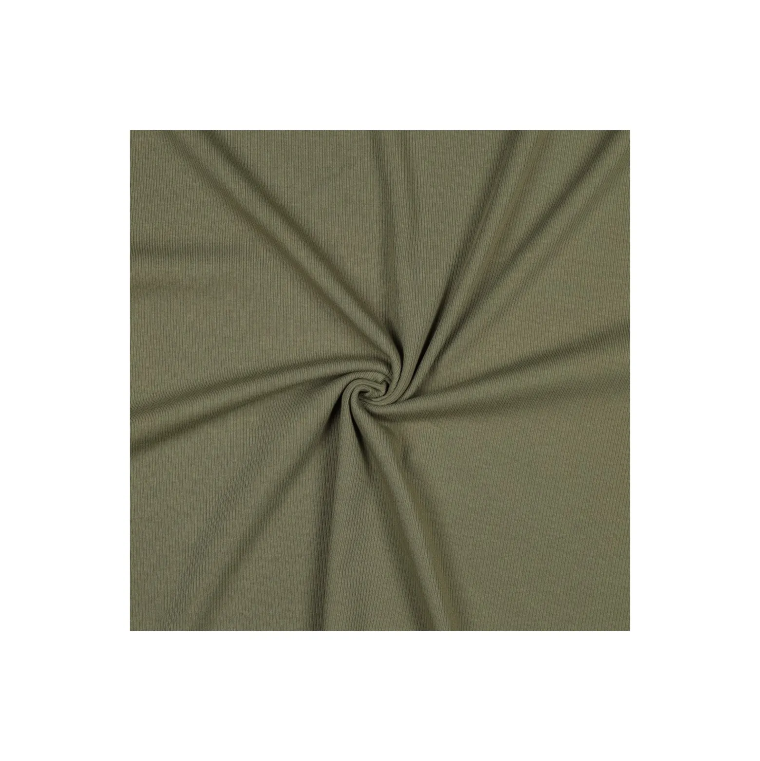 Tissu jersey côtelé - vert kaki
