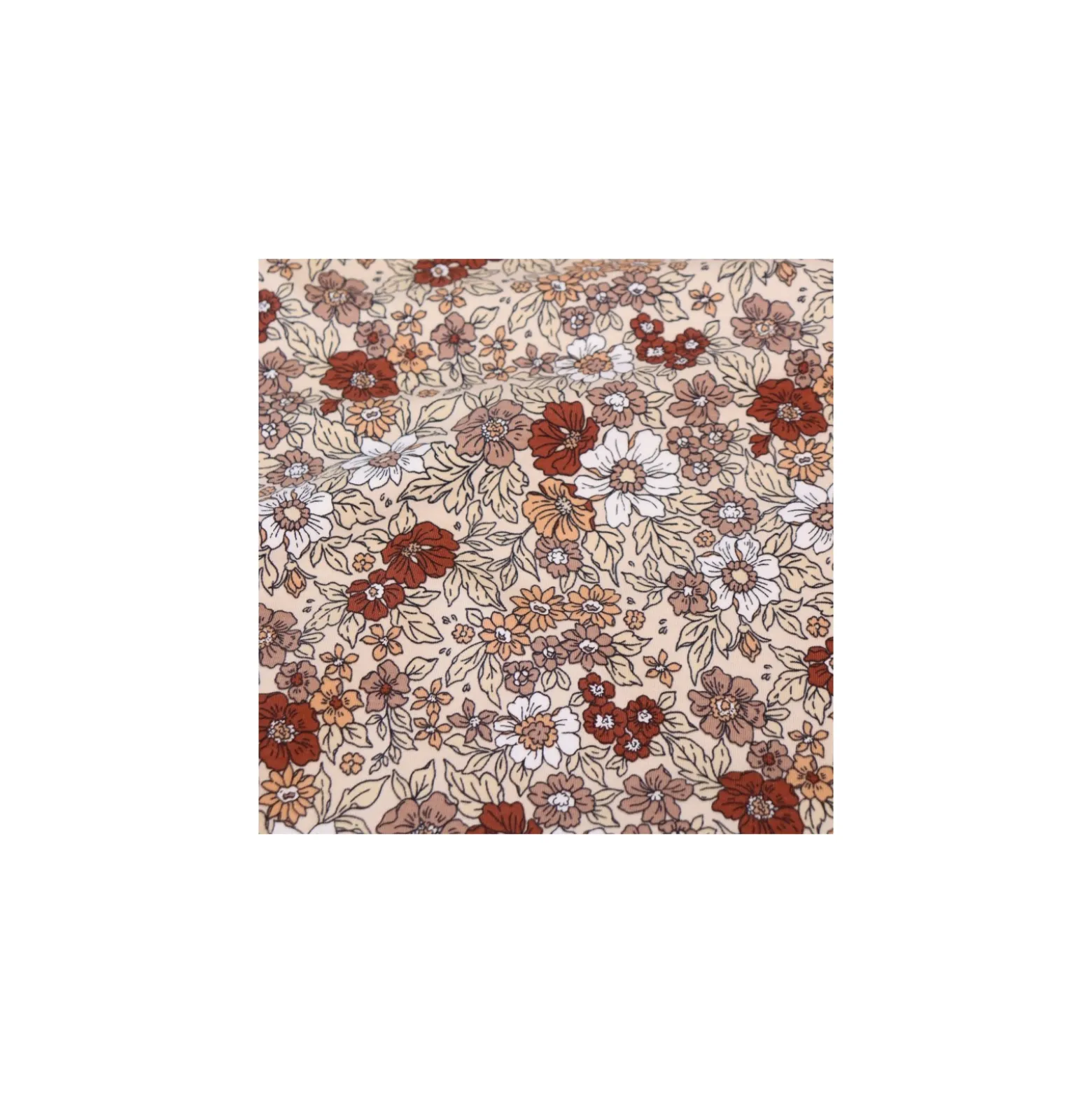Tissu jersey Floréale - beige