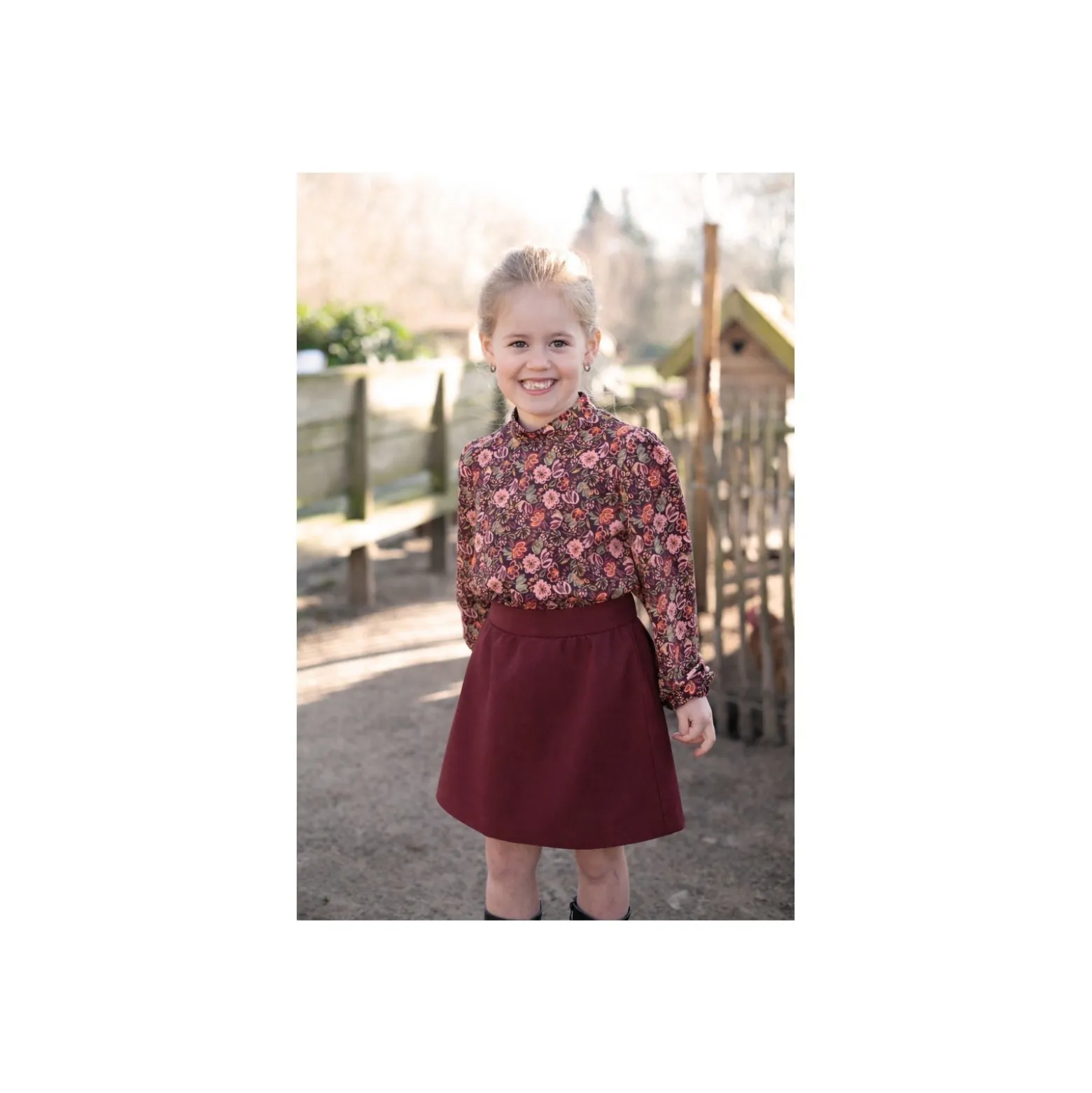 Tissu jersey Poppy Floralyne - bordeaux