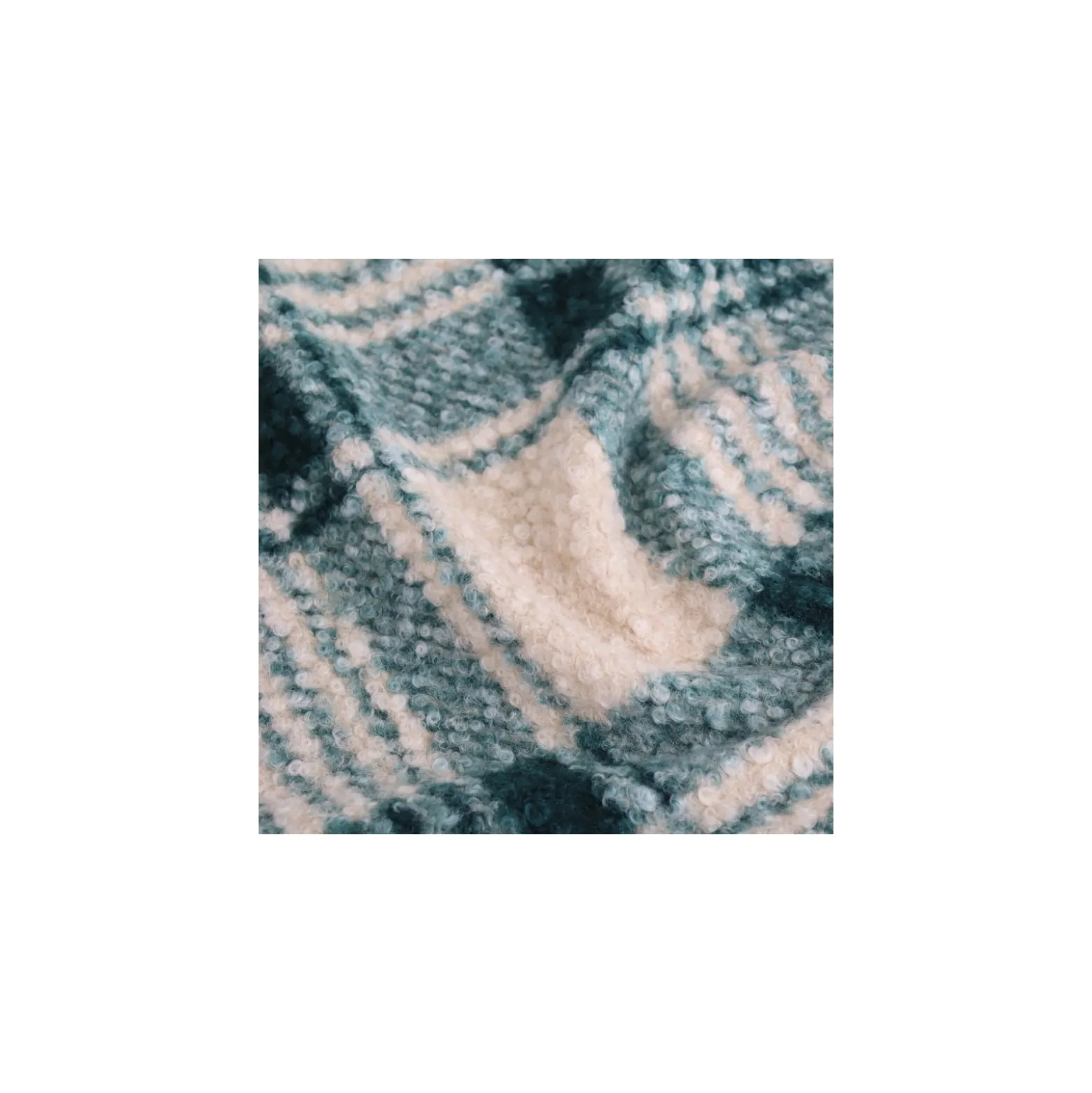 Tissu lainage bouclette Carreaux