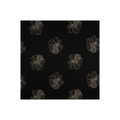 Tissu lin viscose brodé Aurea - noir