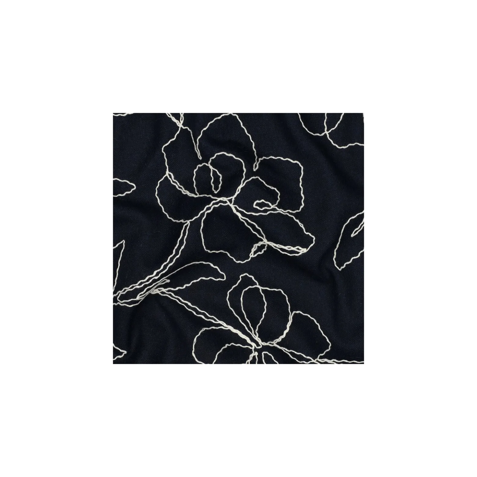 Tissu lin viscose brodé Fili
