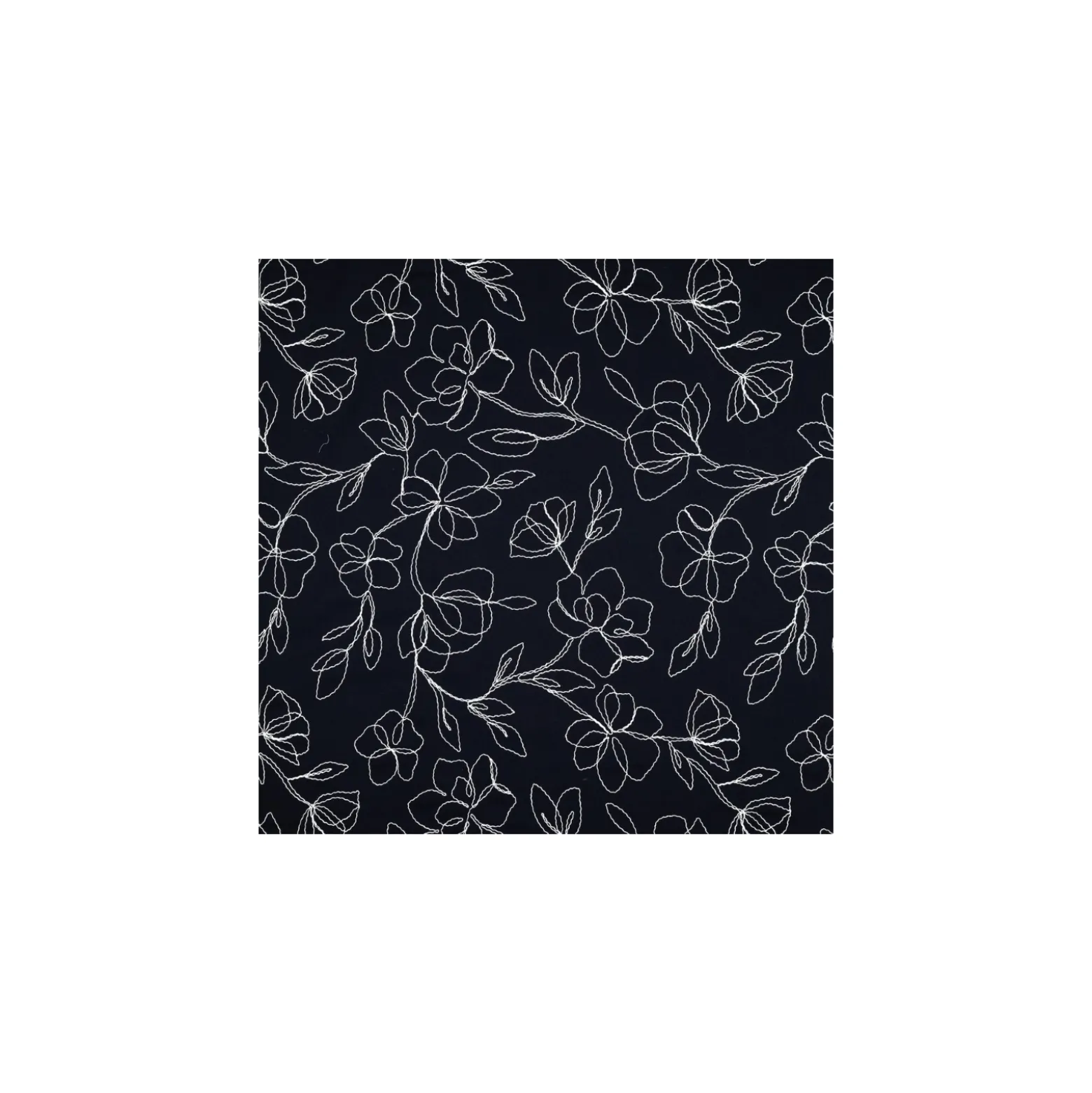 Tissu lin viscose brodé Fili
