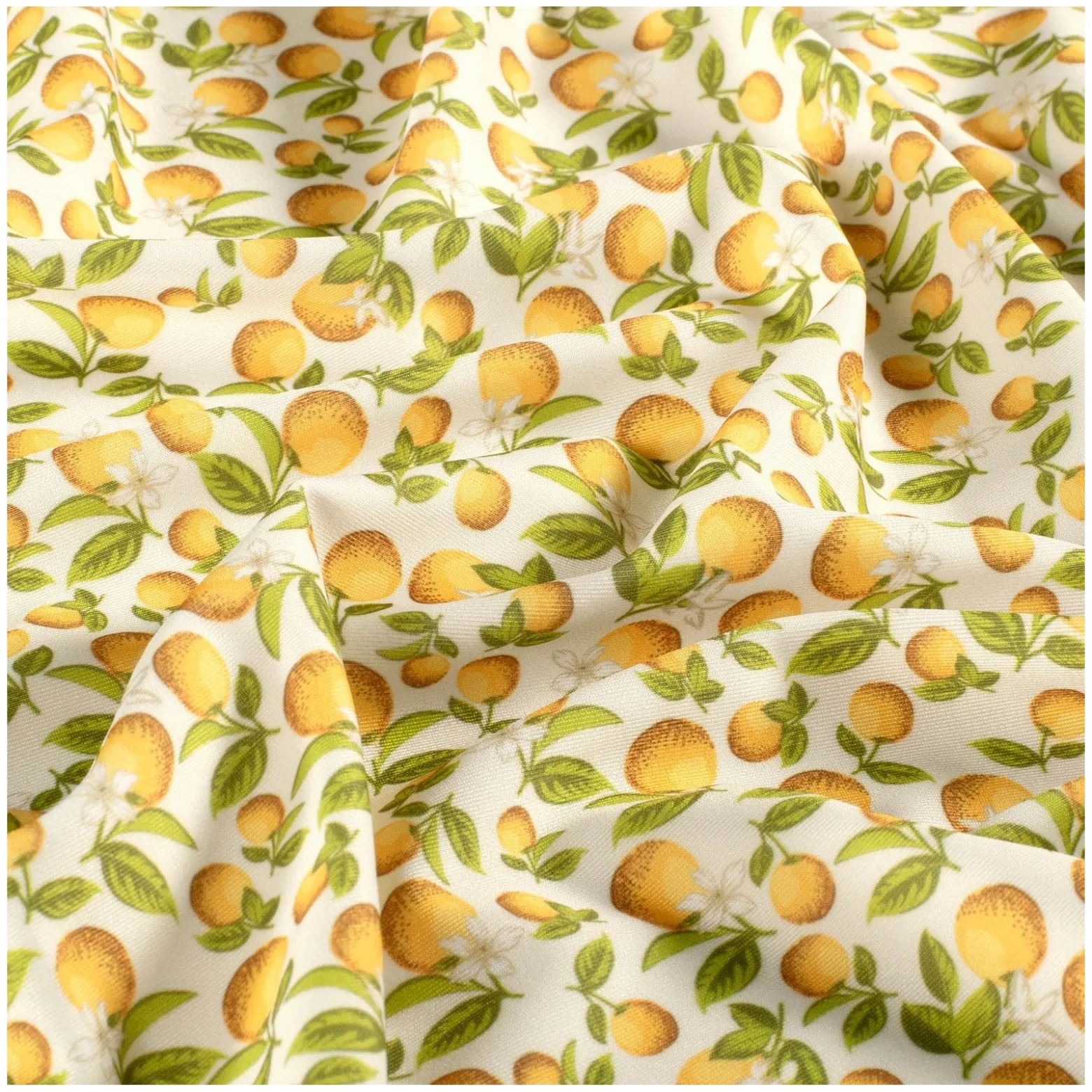 Tissu lycra maillot de bain Citrons - écru