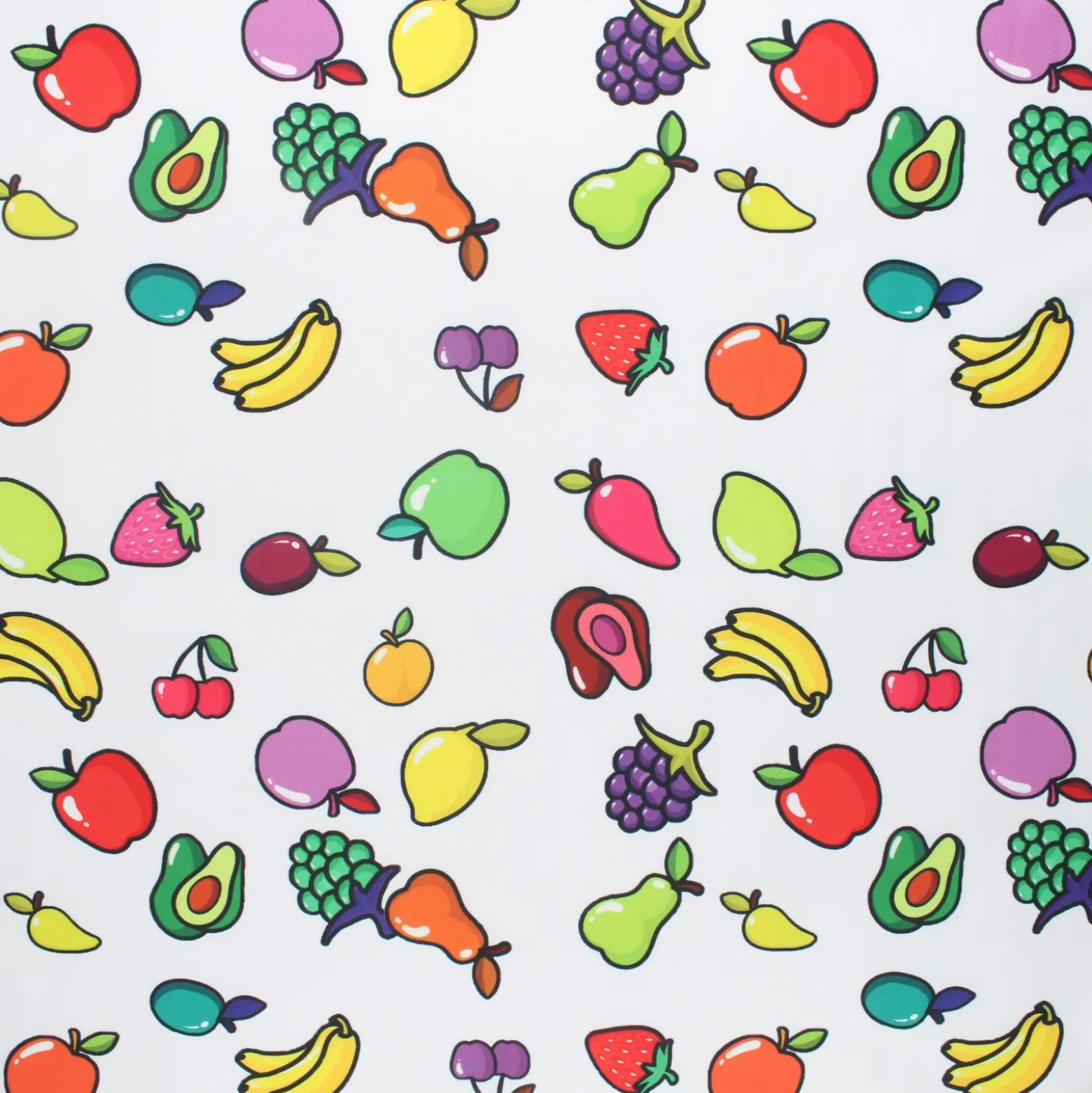 Tissu lycra maillot de bain Fruits - blanc