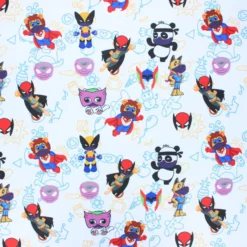 Tissu lycra maillot de bain Super animals - blanc