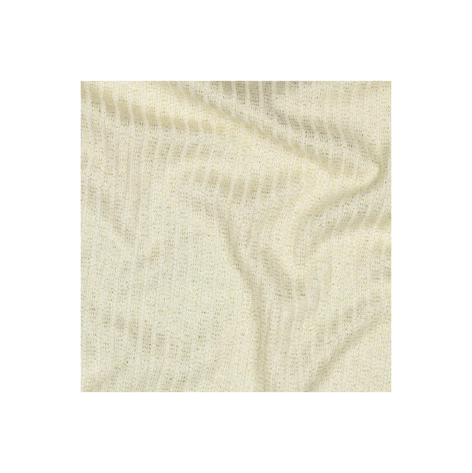 Tissu maille tricot côtelé lurex - écru
