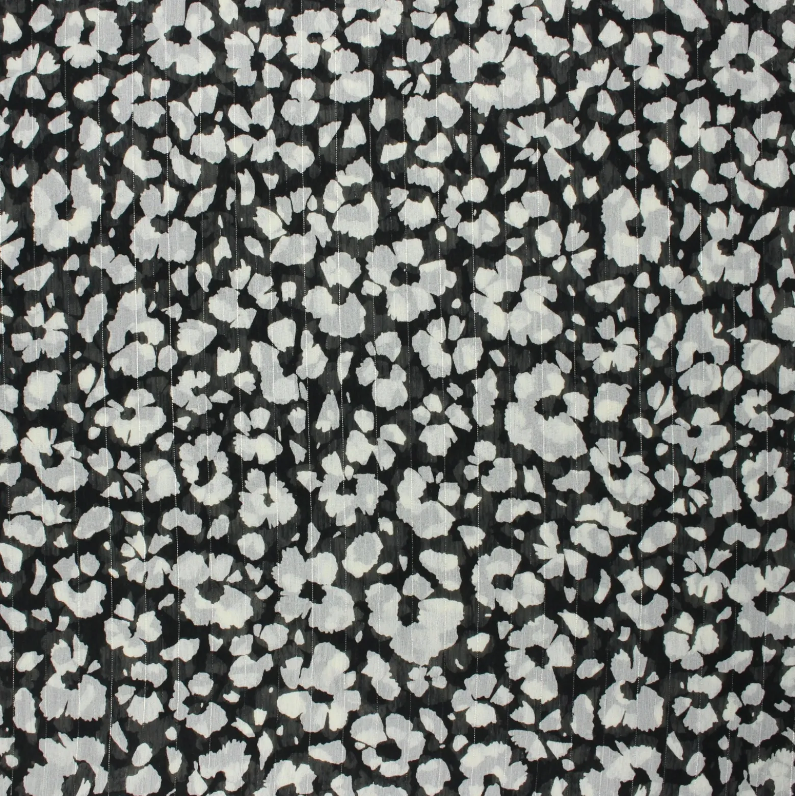 Tissu mousseline lurex Poésie - noir x 50cm
